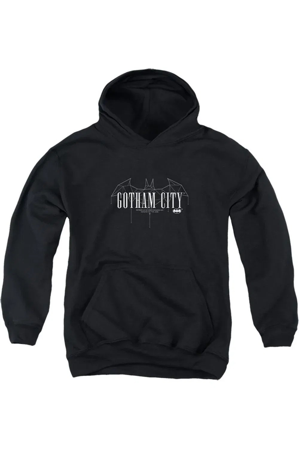 Детское худи с капюшоном Batman Gotham Line 1 Gildan, черный