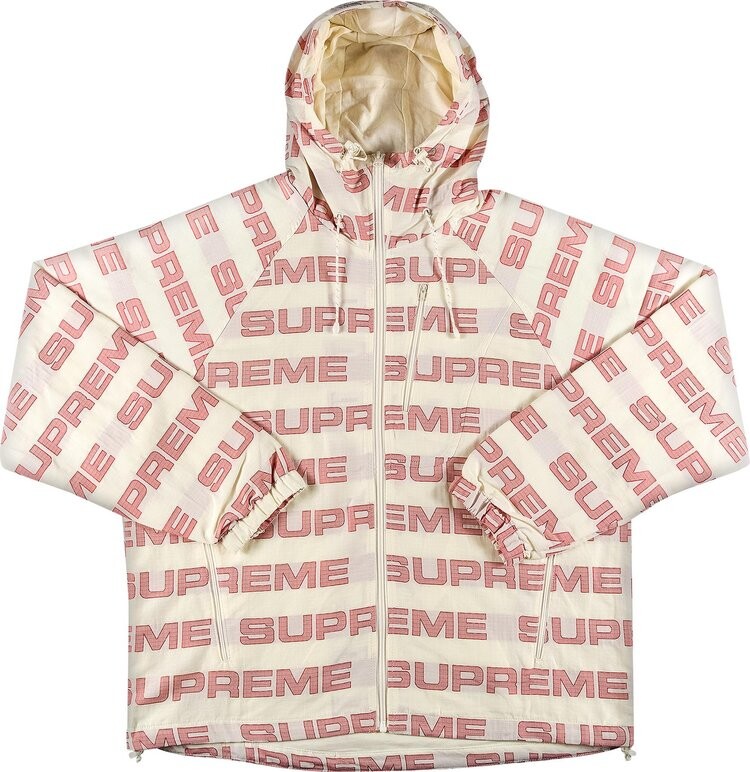 

Куртка Supreme Logo Ripstop Hooded Track Jacket 'Natural', кремовый, Бежевый, Куртка Supreme Logo Ripstop Hooded Track Jacket 'Natural', кремовый