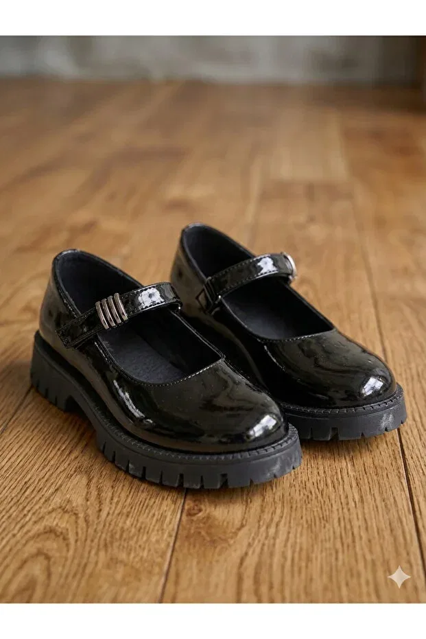 Детские балетки для девочек с принтом Nuh Kids, Black — фото 4