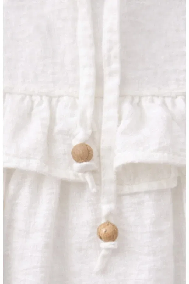 Детское платье для девочек с воротником-питерпан, Peter pan collar, Baby Corner, White — фото 3