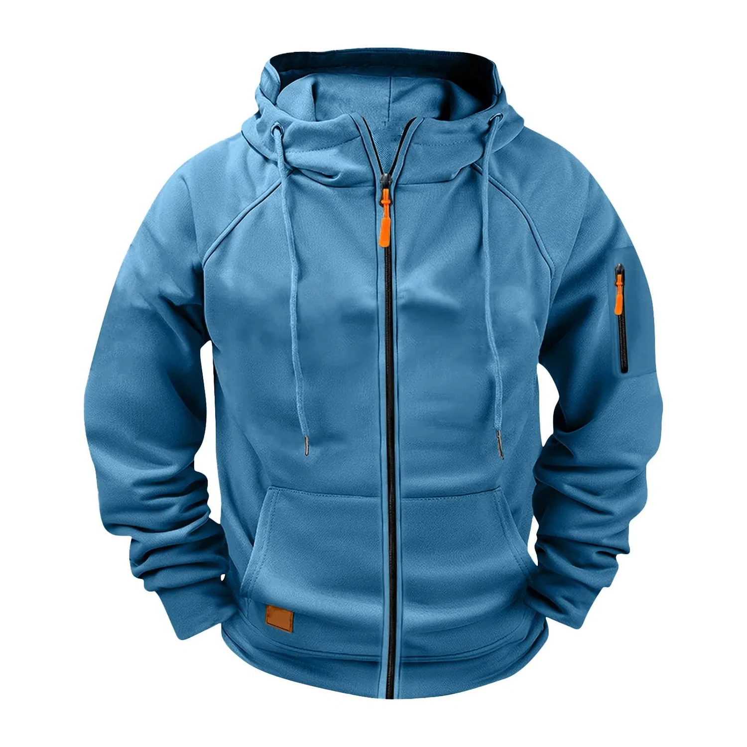 Мужской худи с флисом Military Long Sleeve, Sky Blue — фото 3