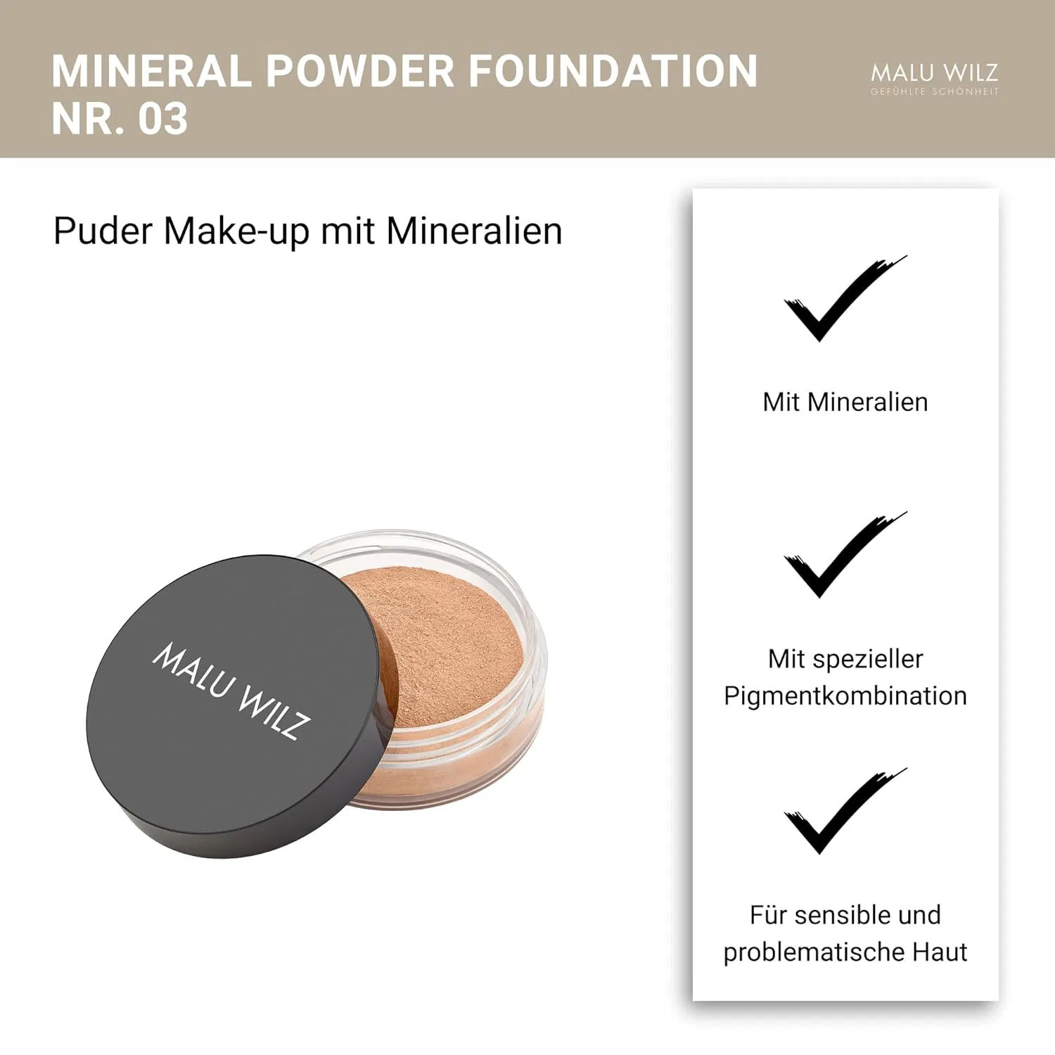 Минеральная пудра-основа «Just Minerals Powder Foundation» от Malu Wilz Malu Wilz, Transparent — фото 3