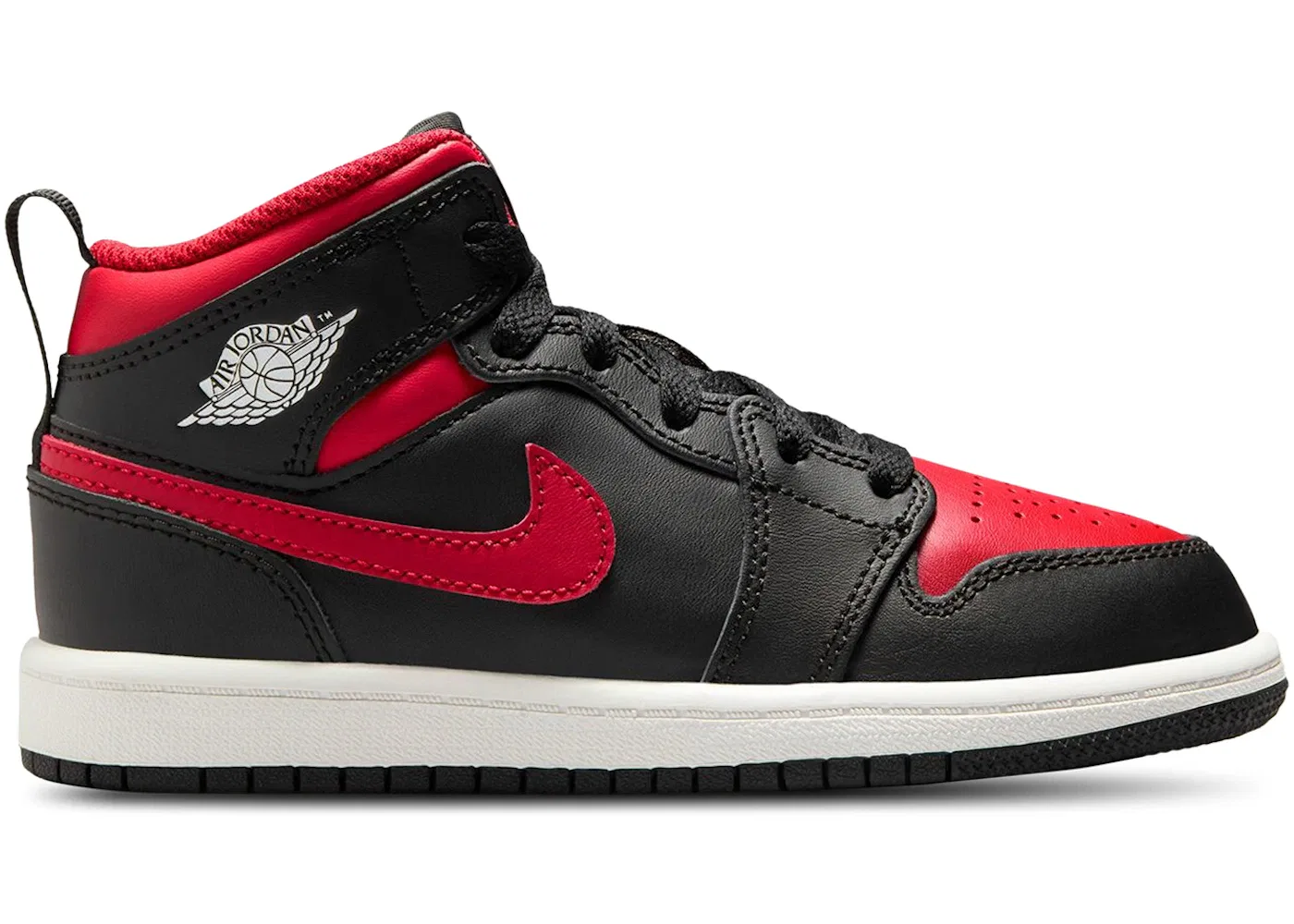 Детские кроссовки с высоким верхом Jordan 1 Mid Jordan, Black Summit White Varsity Red
