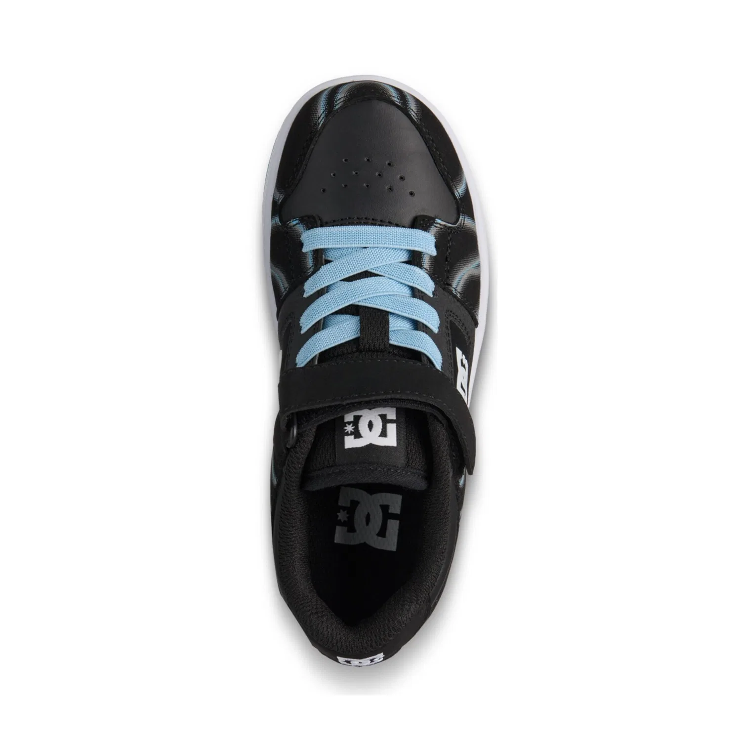 Детские кроссовки с защитой пальцев DC Shoes, Black Print/Glow — фото 4