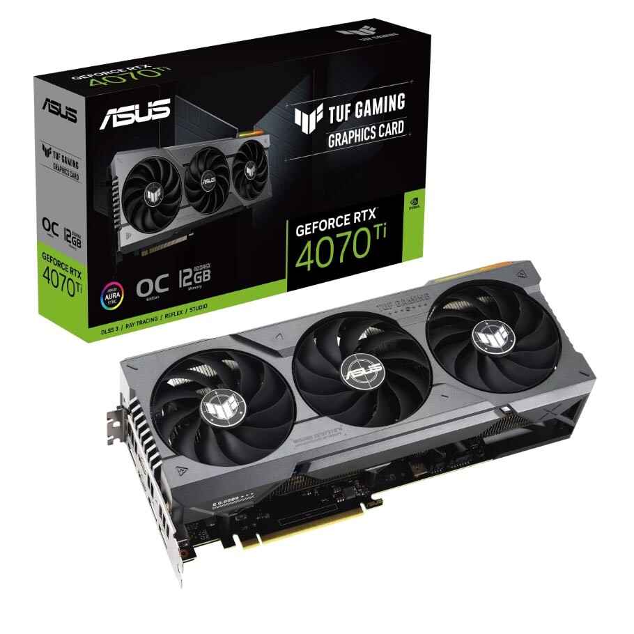 

Видеокарта Asus TUF Gaming GeForce RTX 4070 Ti OC Edition, 12 Гб, TUF-RTX4070TI-O12G-GAMING