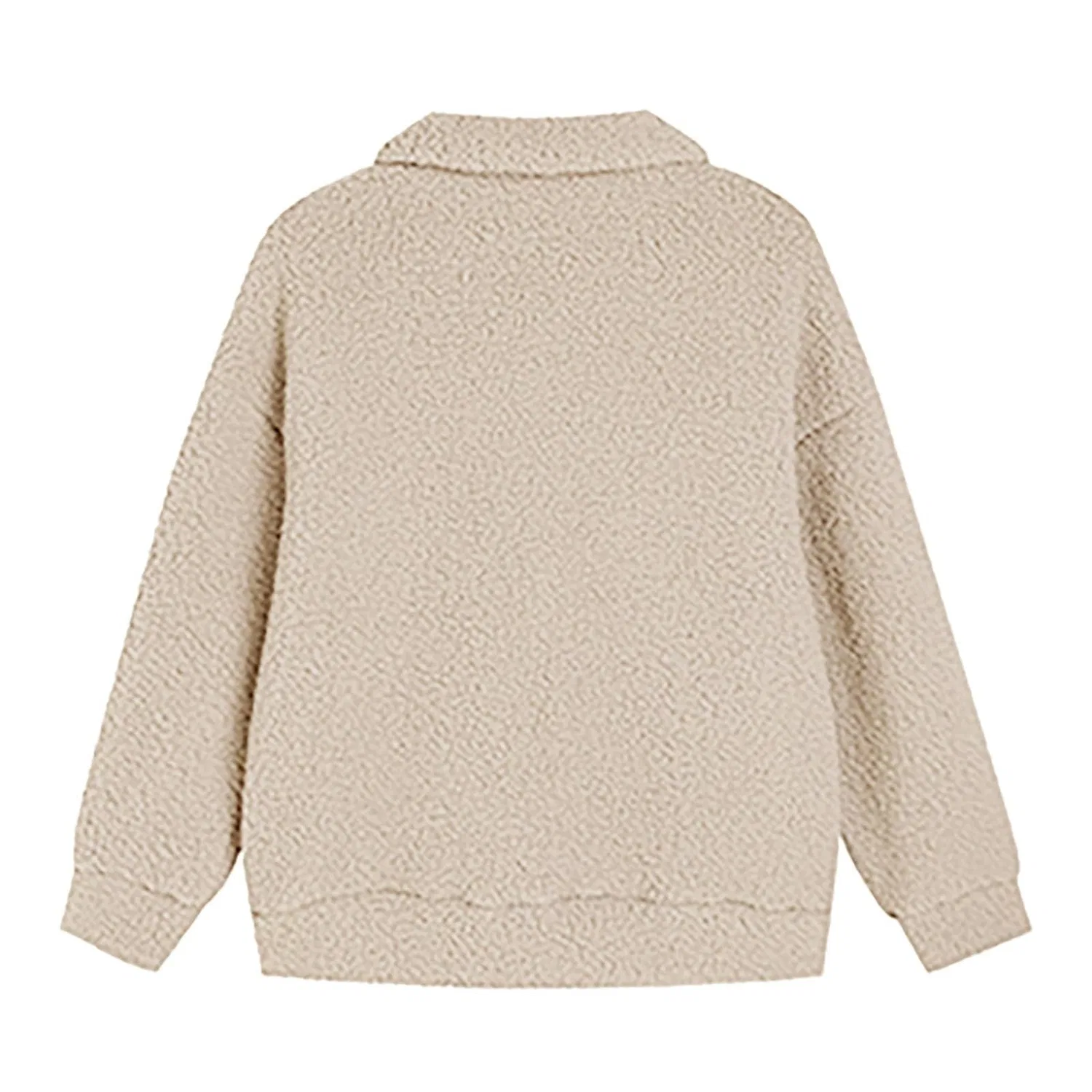 Женское пальто с длинным рукавом на молнии, Beige — фото 4