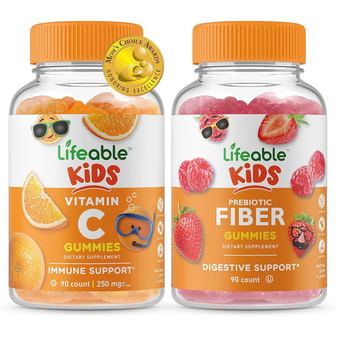 

Набор витаминов Lifeable Kids Vitamin C + Prebiotic Fiber, 2 предмета, 90 таблеток