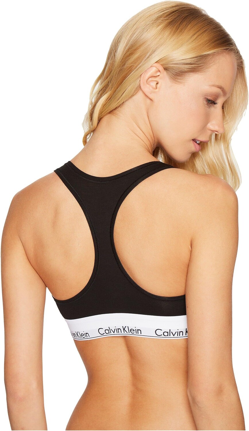 Современный хлопковый бюстгальтер без косточек F3785 Calvin Klein Underwear, черный — фото 3