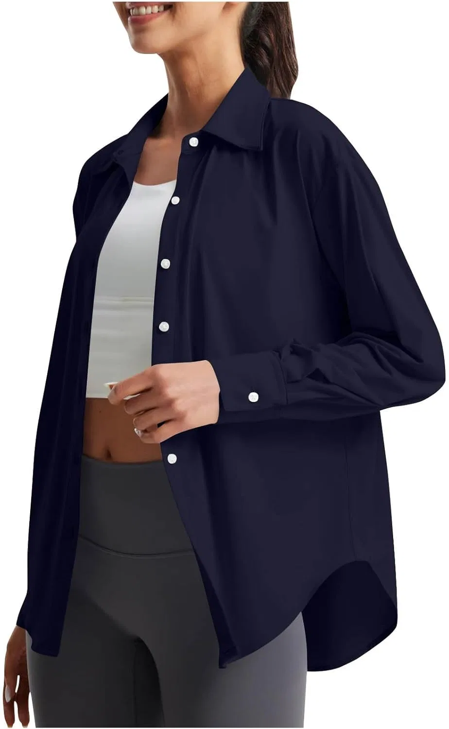 Женская футболка с защитой UPF 50+ Safari Sun Shirt, Navy — фото 2