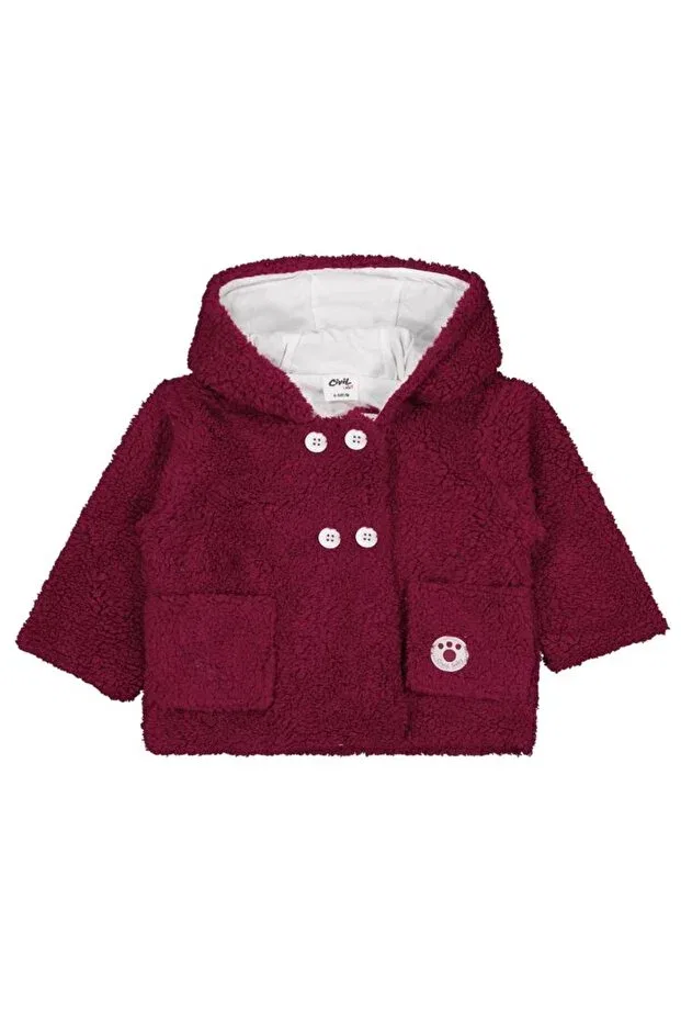 Детское зимнее пальто для девочек с капюшоном Civil Baby, Burgundy