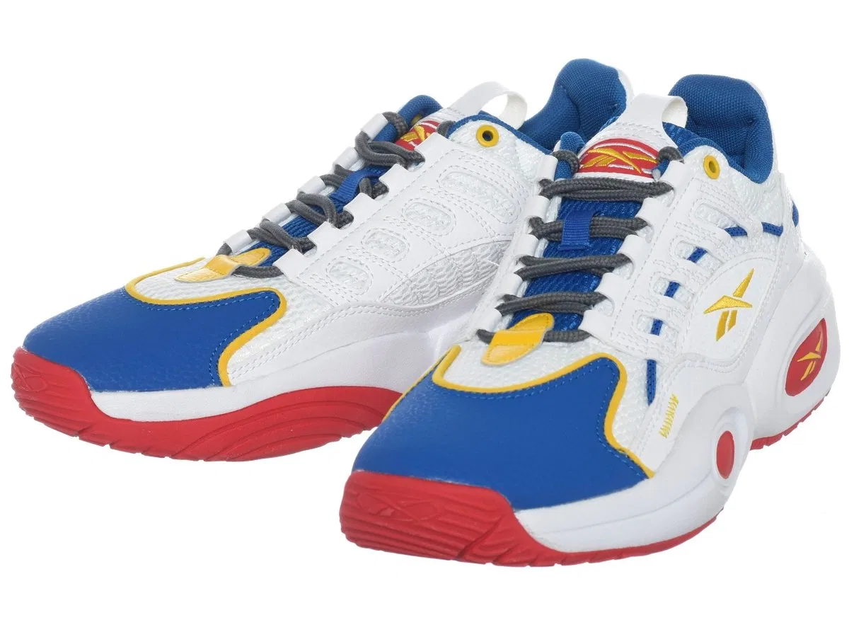 Детские кроссовки для мальчиков на шнуровке Reebok, White Red Blue Yellow — фото 2