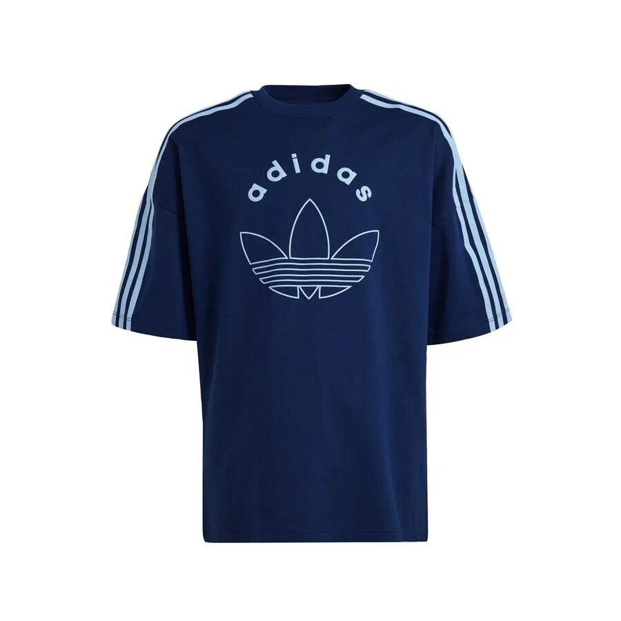 Футболка ADIDAS ORIGINALS 'Adibreak' темно-синего и светло-голубого цвета