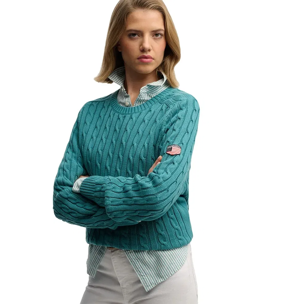 Свитер Slouchy Cable Superdry, зеленый — фото 3