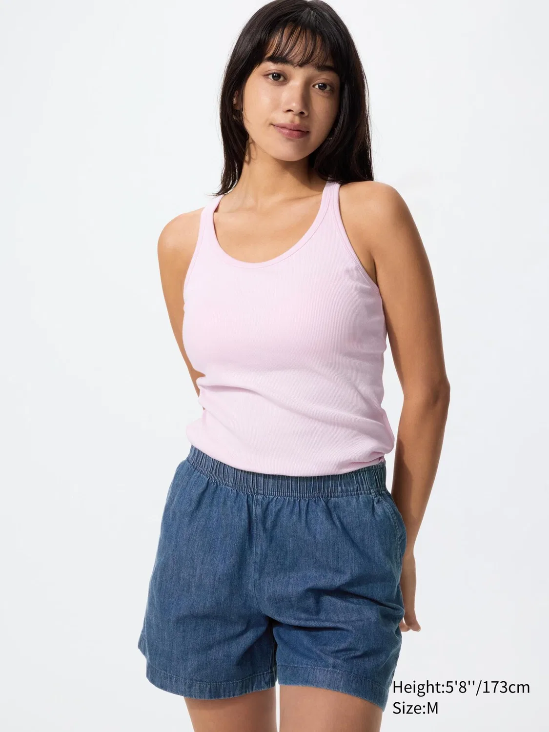Хлопковые шорты Uniqlo, джинсовые, синие