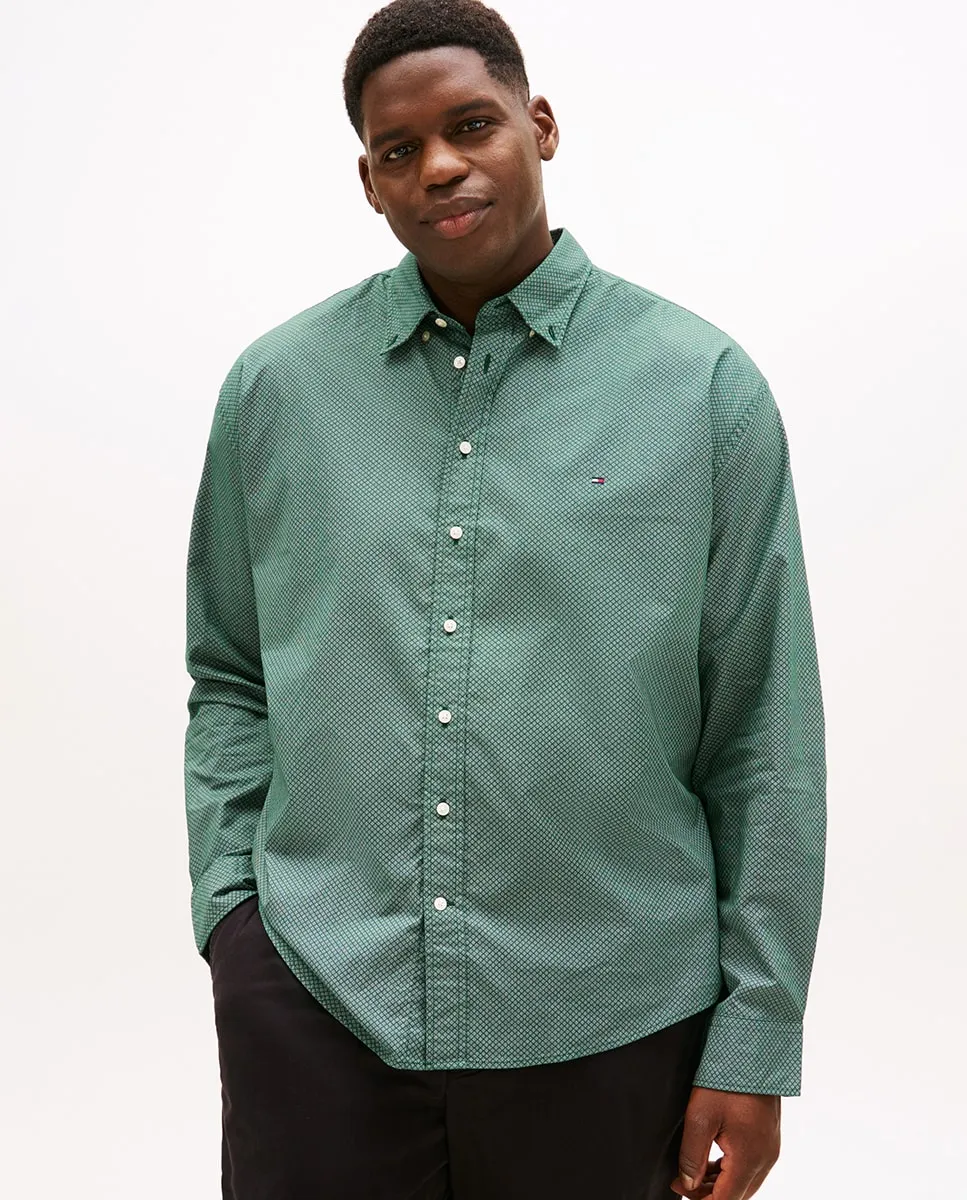 

Мужская рубашка с длинным рукавом с принтом больших размеров Tommy Hilfiger, зеленый
