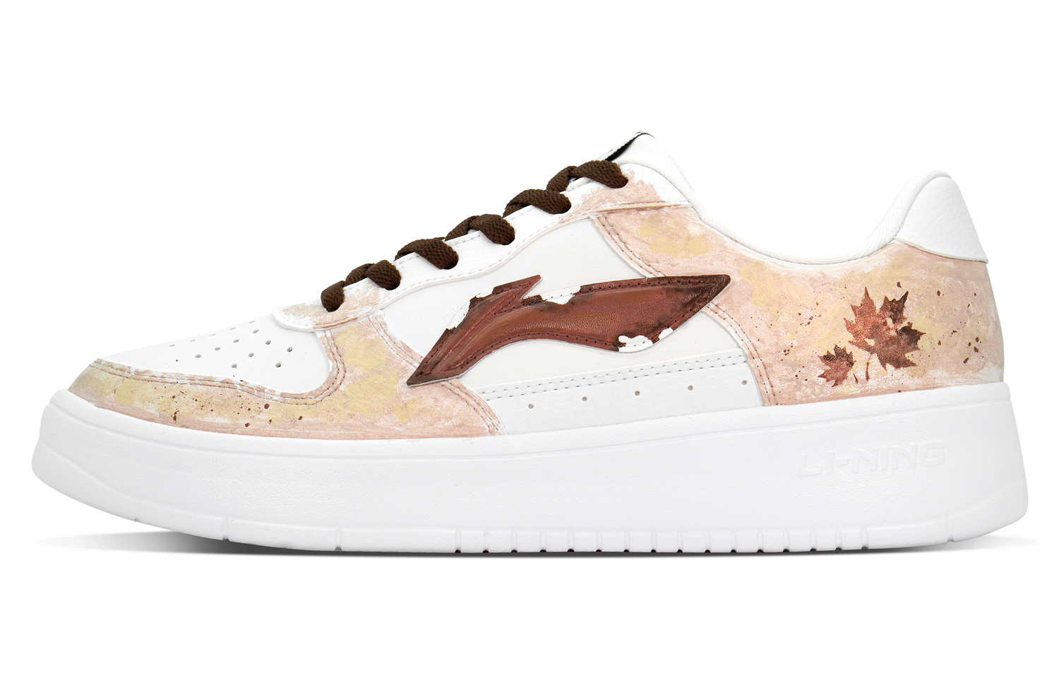 

LINING Понтонные лодки износостойкие и легкие низкие кроссовки скейтбордические мужские white brown