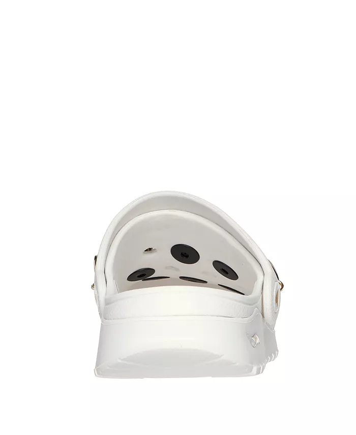 Женские Snoop Dogg: Arch Fit Footsteps - Rolling N Gold Clog Sandals от Finish Line Skechers, белый — фото 4