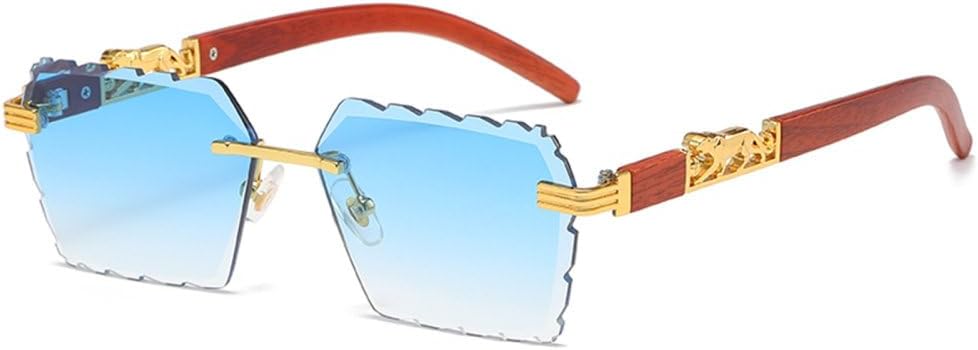 

Мужские солнцезащитные очки с металлической оправой в форме многоугольника неправильной формы, модные винтажные женские солнцезащитные очки с леопардовым принтом, защита от УФ-излучения UV400, очки для вождения generic, C03-blue