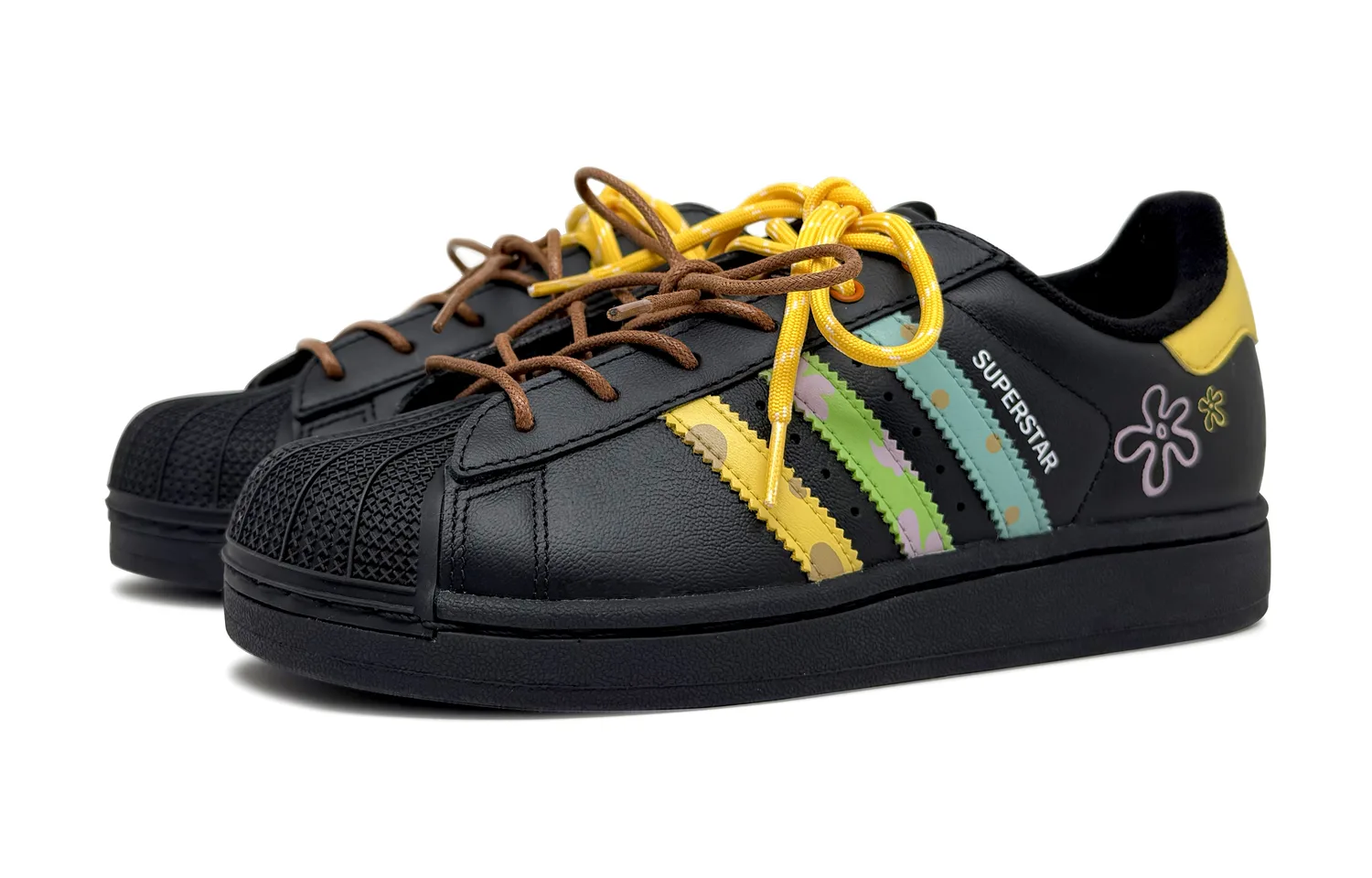 Adidas Originals Superstar 2 кожаные кроссовки для скейтбординга с амортизацией и износостойкой подошвой, черные, для подростков — фото 4