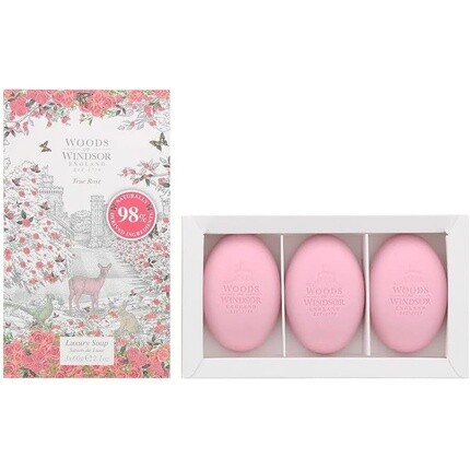 Роскошное мыло Woods of Windsor True Rose для нее, 60 г — упаковка из 3 шт.