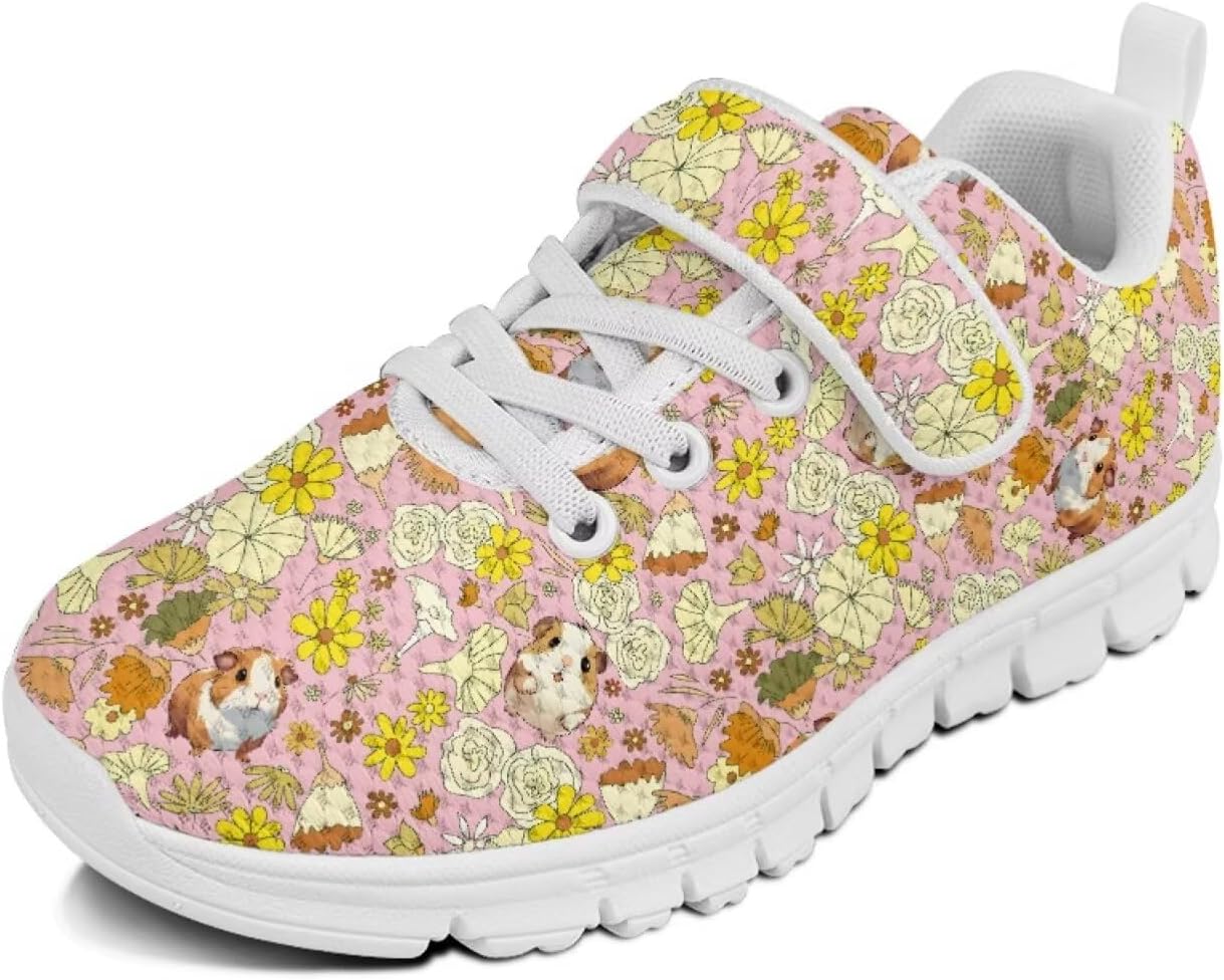 

Кроссовки с животным принтом для мальчиков и девочек, обувь для ходьбы, модный дизайн, с одной пряжкой, теннисные кроссовки, дышащие, легкие, идеальные для детей Watdotory, Hamster Flower Leaf