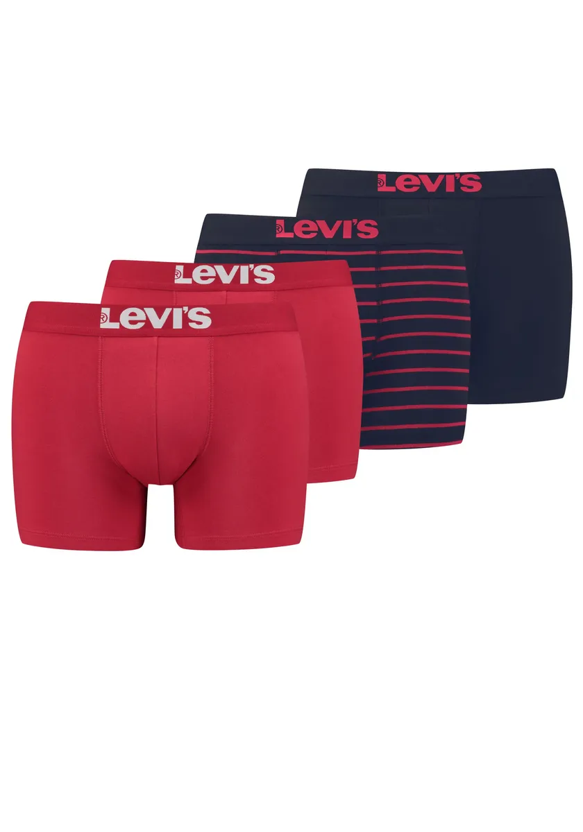 

Боксёры Levi's (4 шт. в упаковке), с широким поясом с логотипом, красный