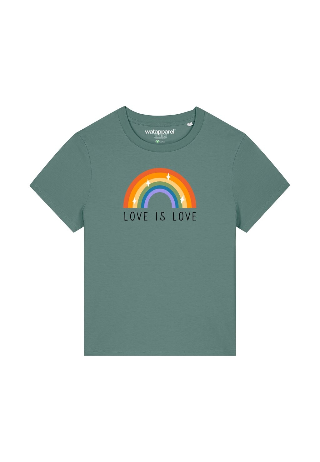 

Футболка с принтом LOVE IS LOVE watapparel, темно-зеленый