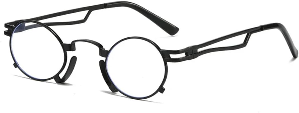 

Ретро маленькие овальные солнцезащитные очки для женщин, модные, с уникальной металлической оправой, защита от УФ-излучения UV400, для мужчин, в стиле панк, красные и желтые UUPTTPL, Black Clear