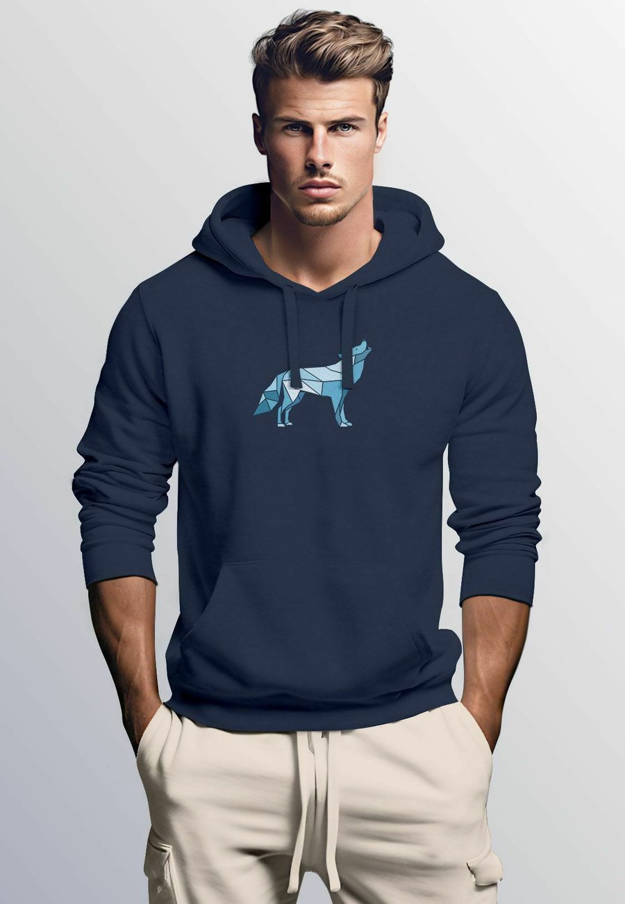 

Худи Neverless GEOMETRIE POLYGON TIERE WOLF MOTIV FASHION STREETSTYLE, Navy/Dark Blue