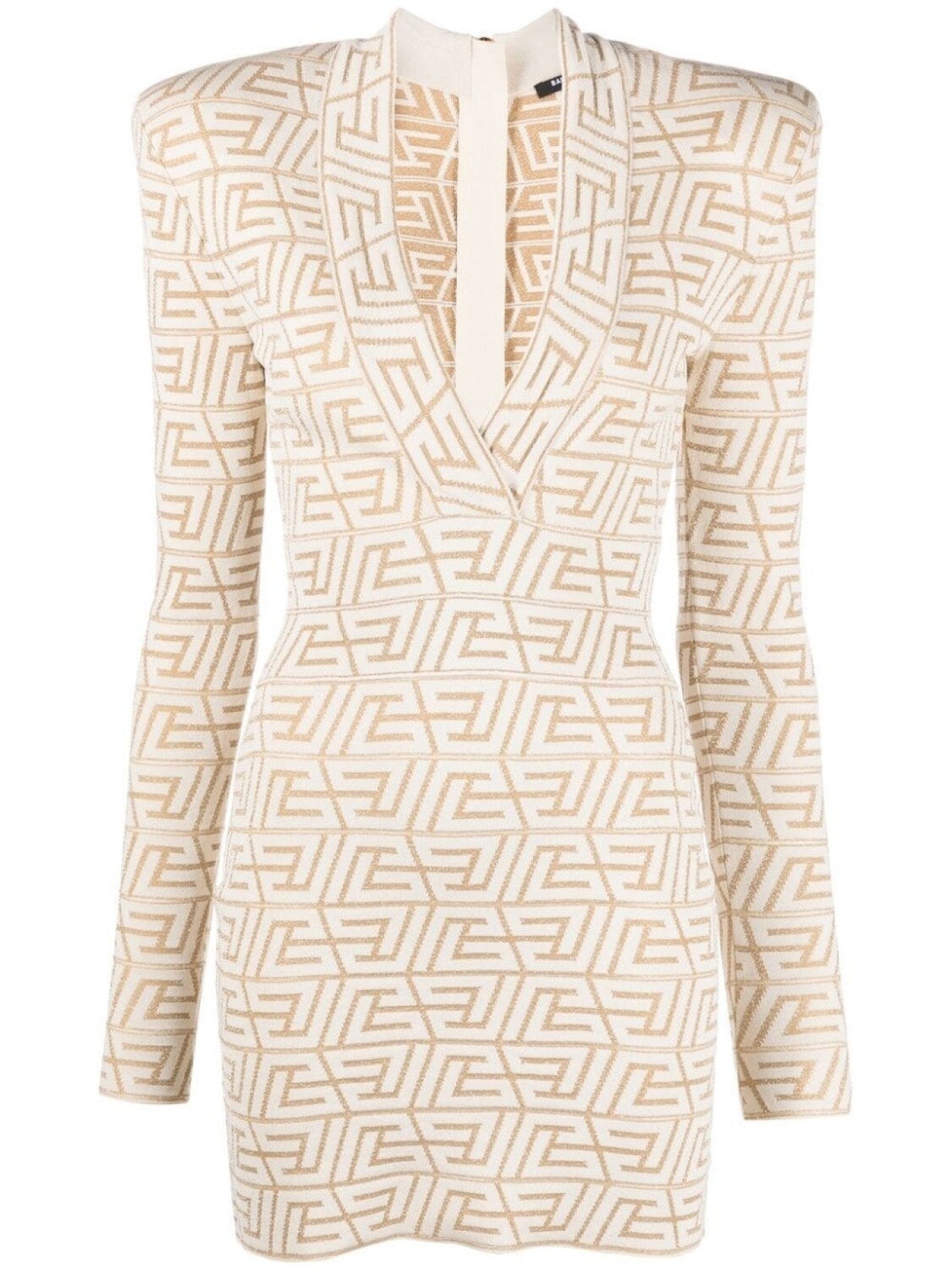 

Balmain жаккардовое платье мини с монограммой, нейтральный цвет