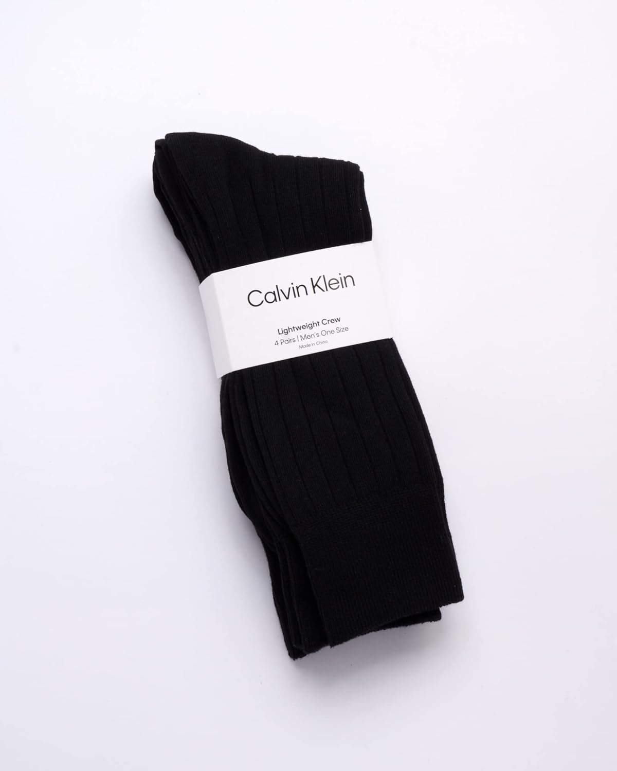 Мужские носки Calvin Klein для повседневного носка из хлопковой смеси: узоры и однотонные (4 пары), Black Solid — фото 2