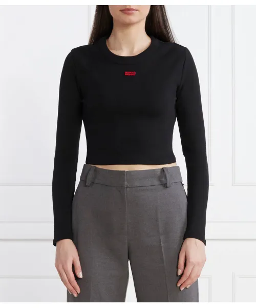 

Блузка Дафиломена_1 Cropped fit Hugo, черный