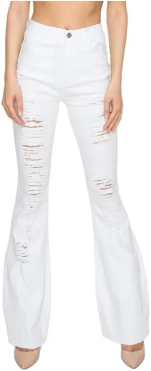 

LOVER BRAND FASHION Женские джинсы клеш с потертостями и рваными краями, высокая посадка