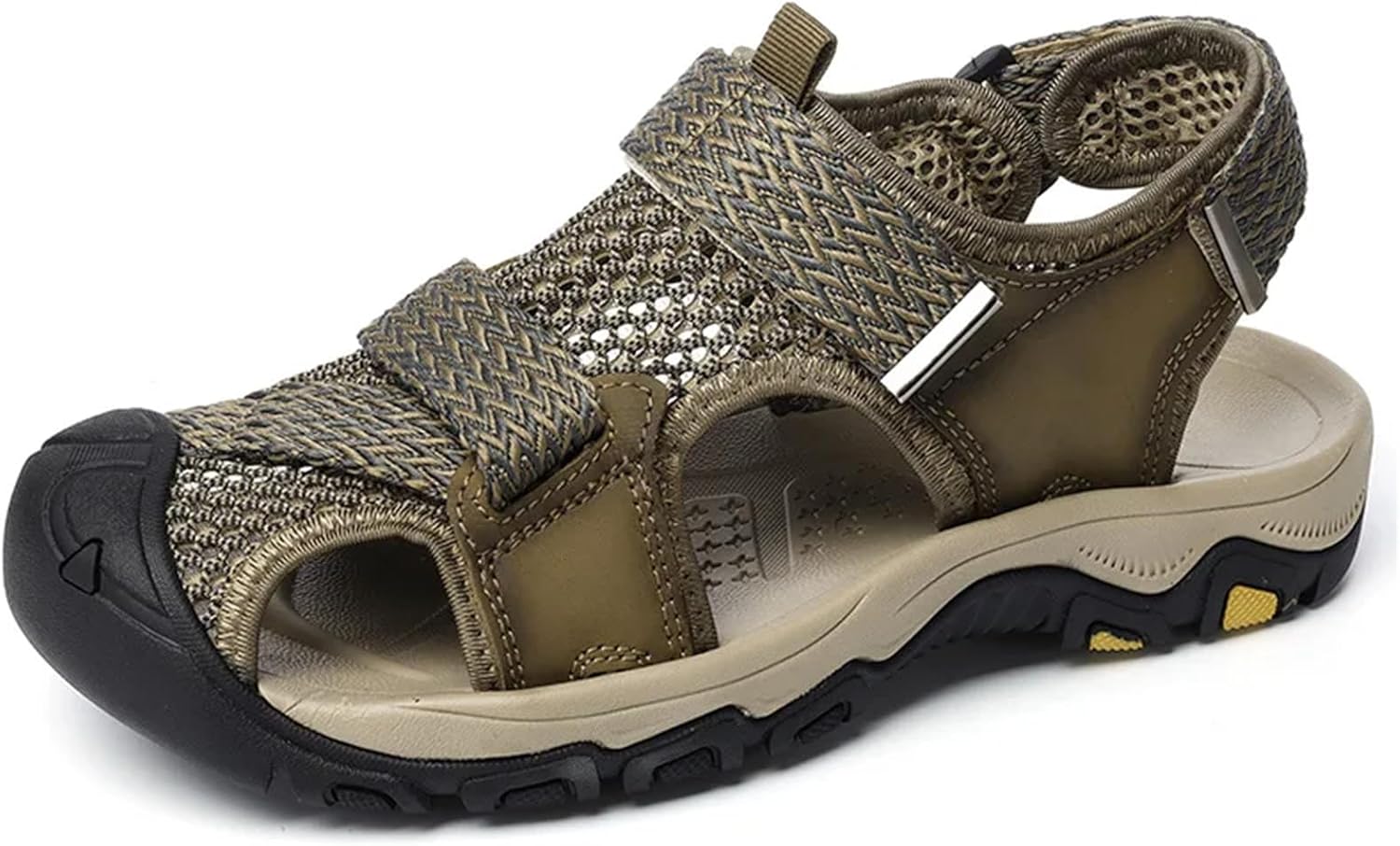 

Мужские мягкие сандалии, дышащая сетка, пляжные сандалии для мужчин Generic, хаки