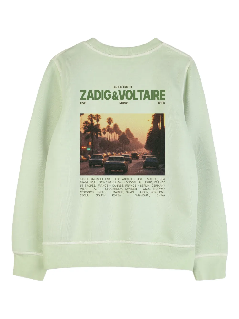Толстовка с принтом Zadig & Voltaire Kids, зеленый — фото 2