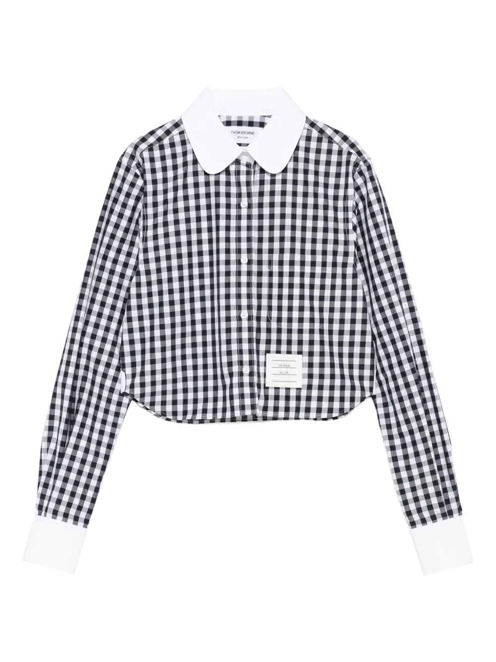 

Рубашка в клетку гингем с воротником Питер Пэн THOM BROWNE, синий