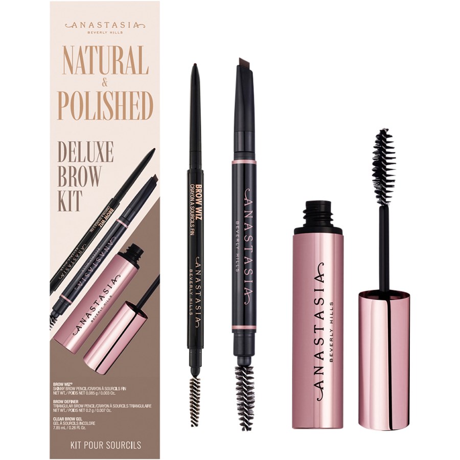 

Карандаш для бровей Anastasia Beverly Hills Natural & Polished Deluxe Brow Kit, Medium Brown (Brow Wiz 0,085 g + Brow Definer 0,2 g + Clear Brow Gel 7,85 ml) / 1 Stk.