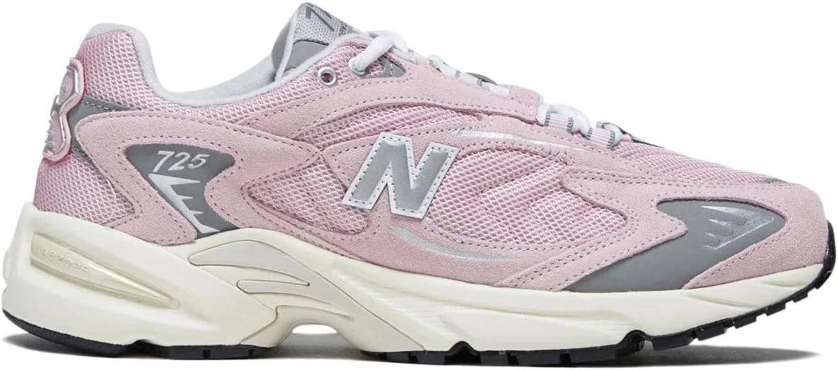 Детские кроссовки для девочек с принтом 725V1 New Balance, Mid Century Pink/Slate Grey/Metallic Silver