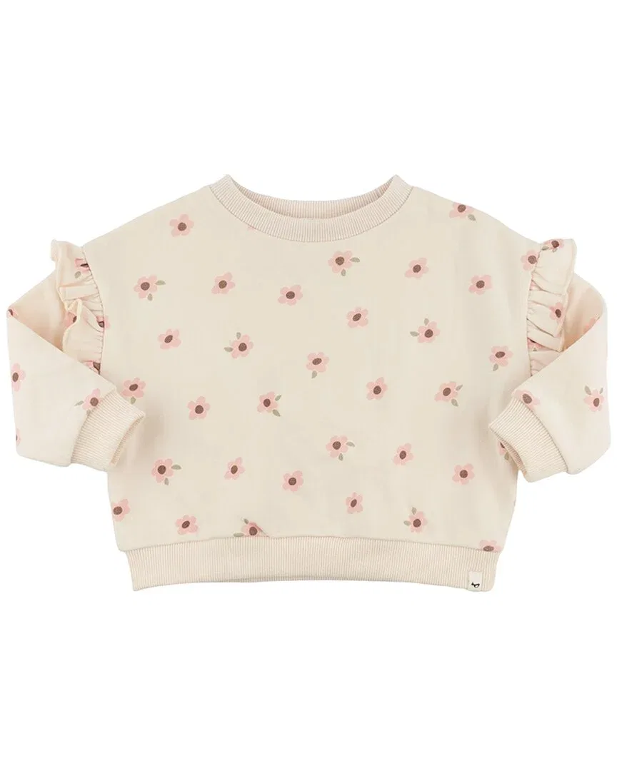 Детский свитшот с принтом Daisies Ruffle Slouch oh baby!, коричневый