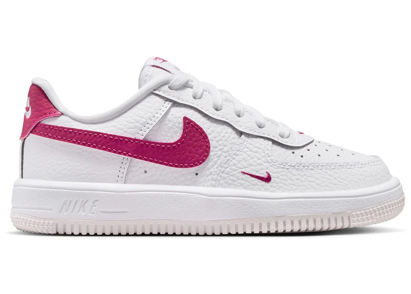 Детские кроссовки с контрастными элементами Nike Force 1 Low, White/Sweet Beet