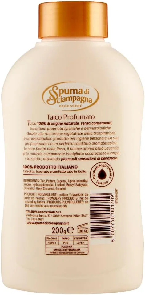 Пудра для тела Spuma di Sciampagna Wellness Talco, Beni Culinari, 12 шт. по 200 г, аромат — фото 2