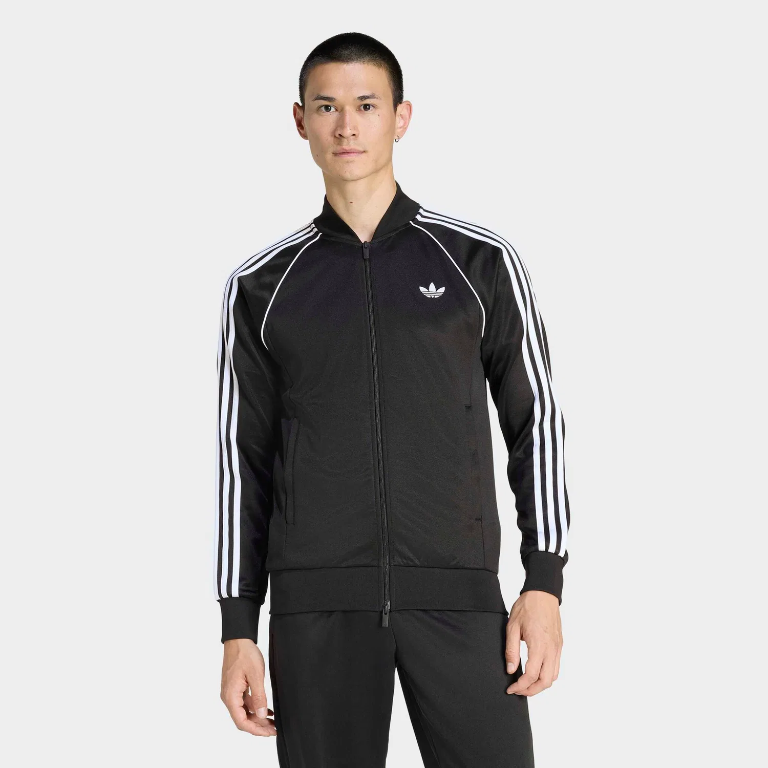Мужская тренировочная куртка с бомбер-воротником Adidas Originals, Black