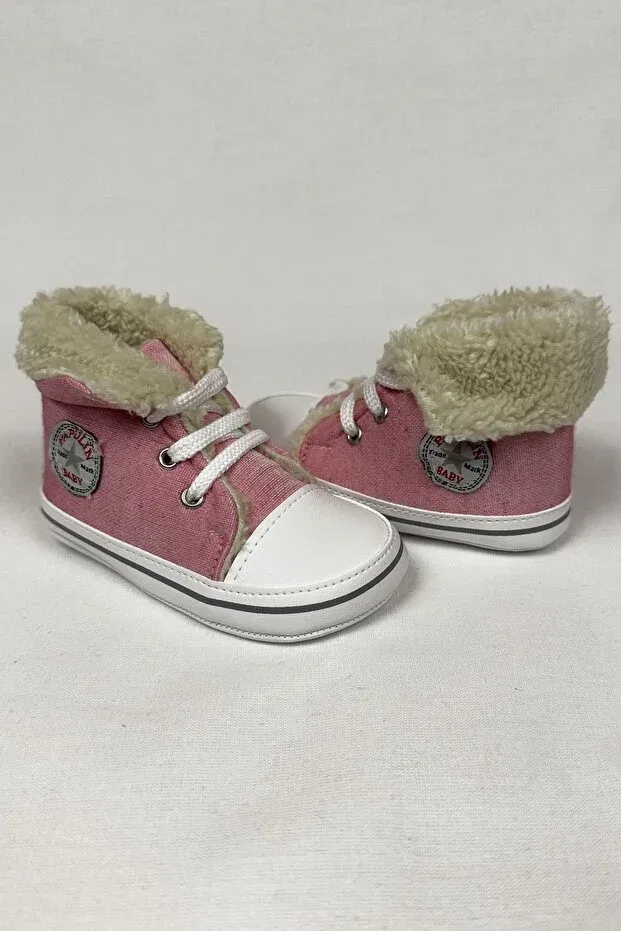 Детские тапочки для новорожденных на шнуровке Dk Denemekabini, Pink — фото 2