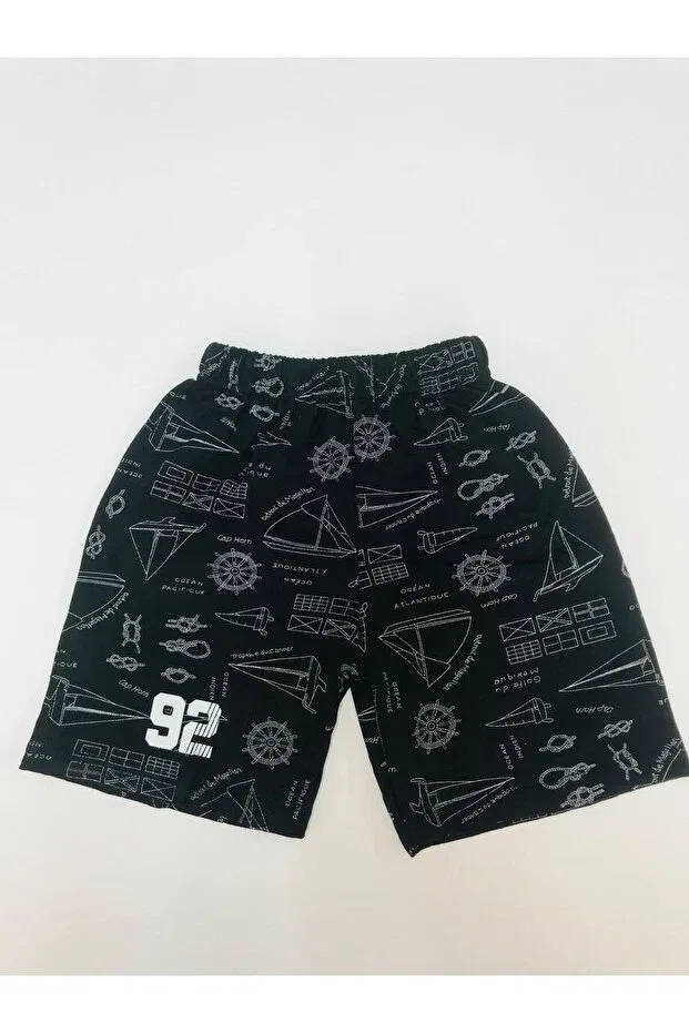 Детские шорты для мальчиков с принтом Baby Slon Kids Clup, Black-Patterned