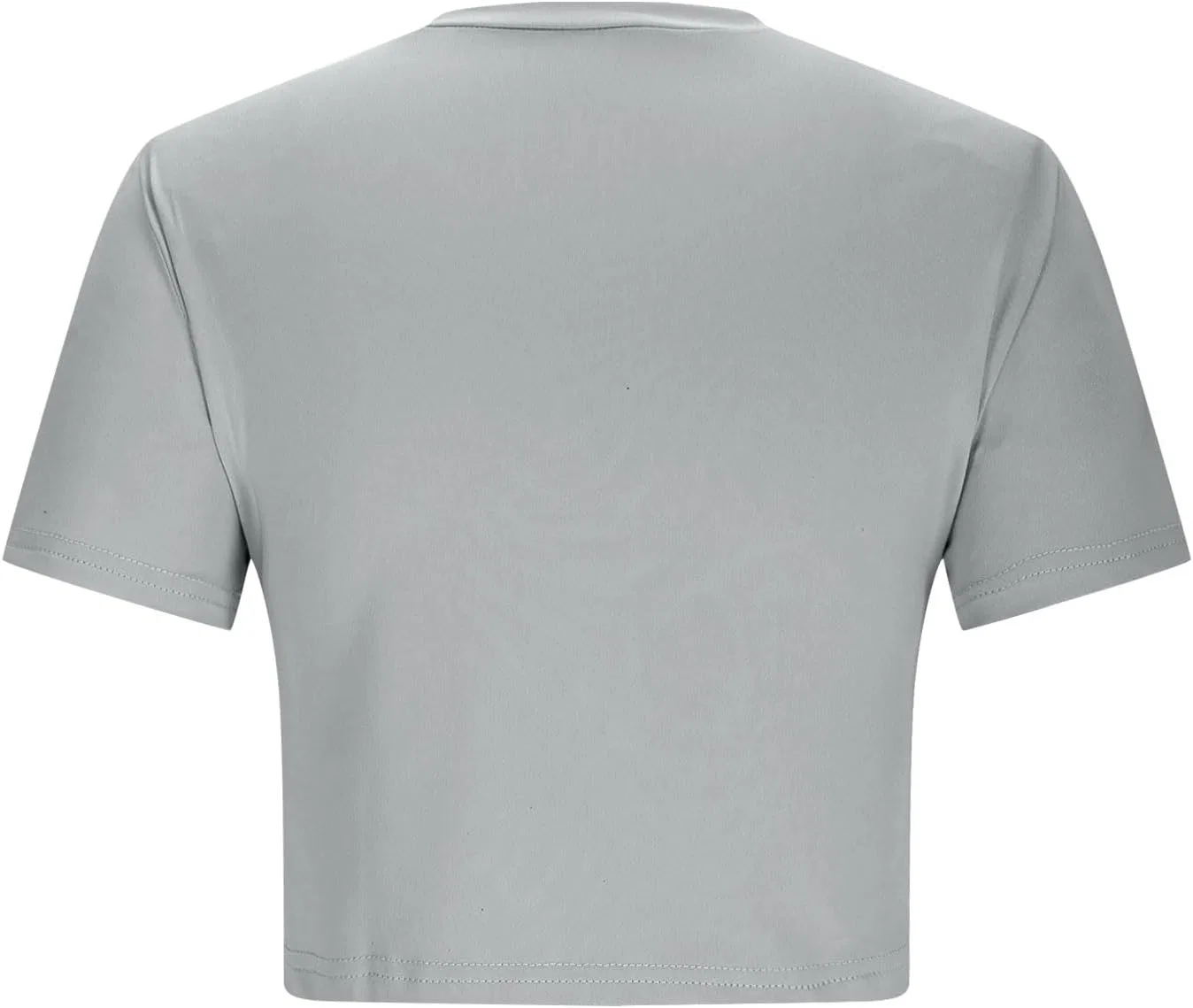 Женский короткий топ с круглым вырезом Slim Fit, Gray — фото 4