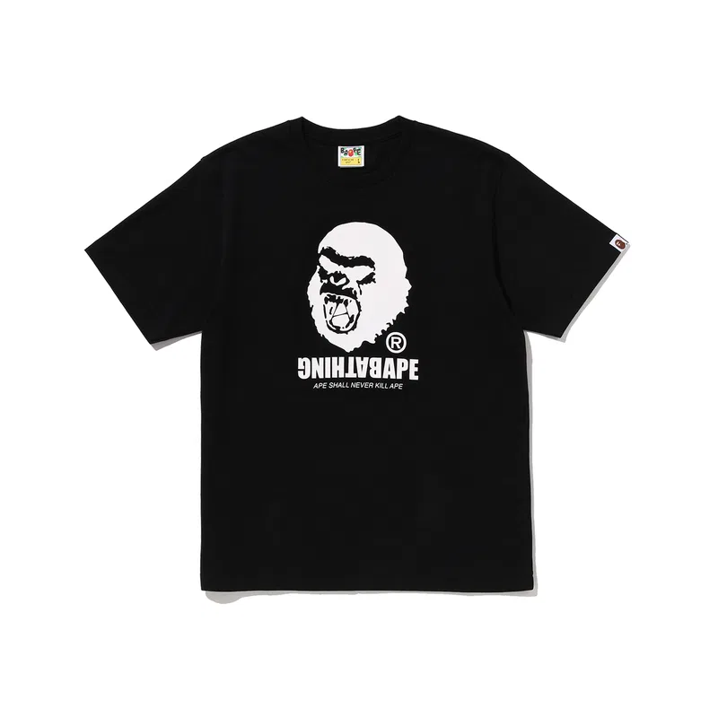 Детская футболка прямого кроя с круглым вырезом A BATHING APE, Black
