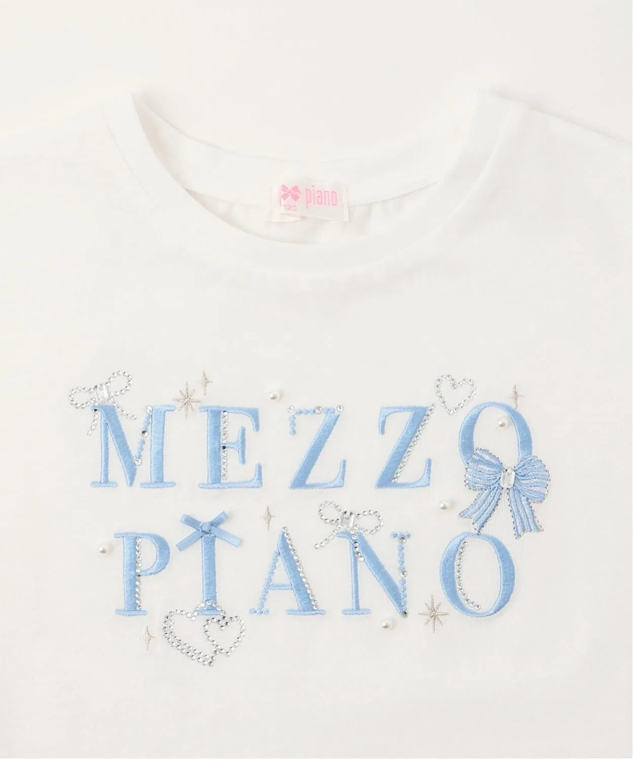 Детская футболка с принтом и стразами, с коротким рукавом, mezzo piano, Lilac — фото 3