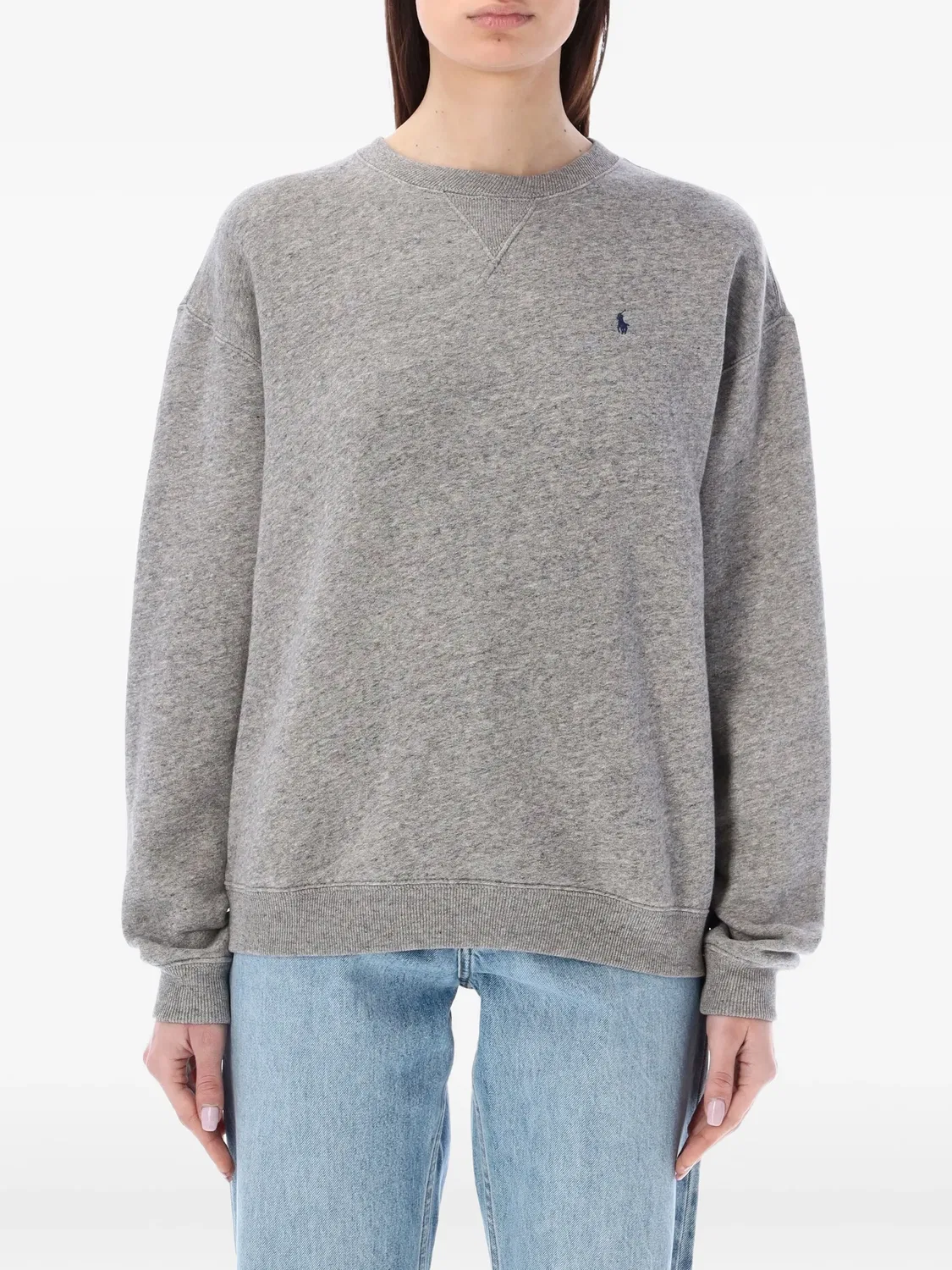 Джемпер серого цвета с круглым вырезом Polo Ralph Lauren, серый