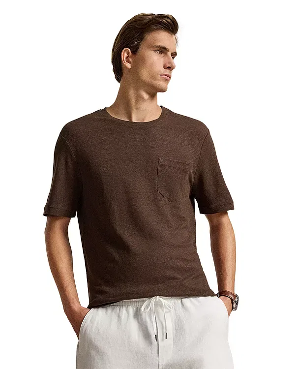 Мужская футболка с сетчатым узором Polo Ralph Lauren, Nutmeg Brown