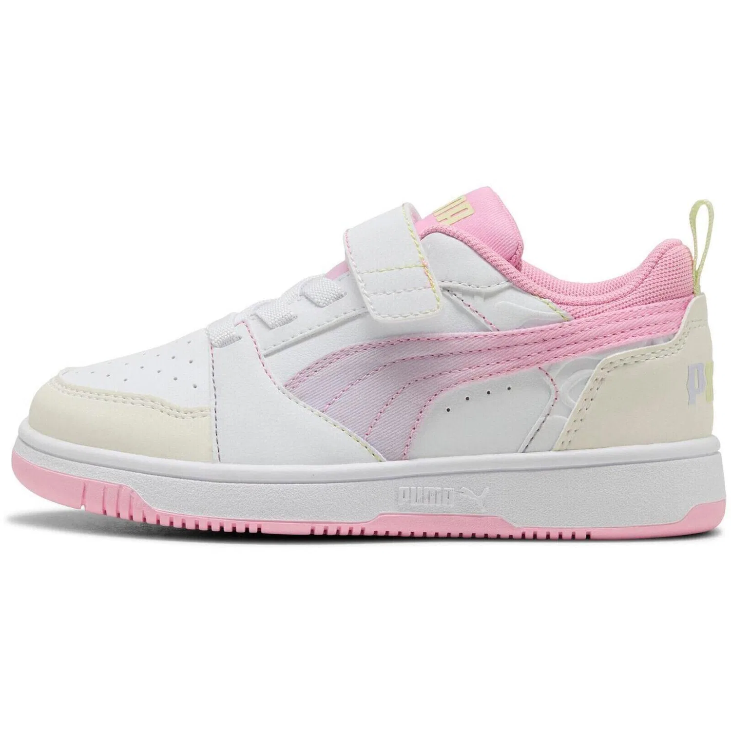 Детские кроссовки Puma Rebound V6 Lo Come On Ac Ps W, Weiß / Rosa